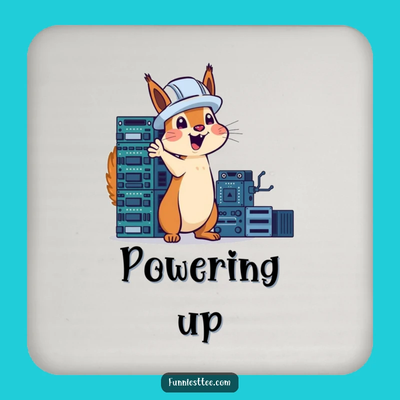 Funny Tech Squirrel Coasters: Protect Surfaces with Circuit Board Appeal
