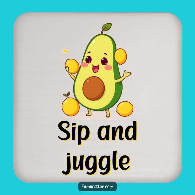Funny Avocado Juggling Coaster Set: Protect Surfaces with Foodie Flair