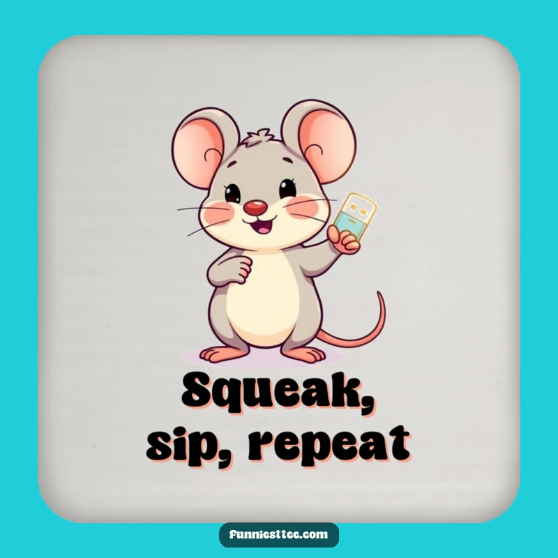 Funny Mouse Motivator Drink Coaster - Cheerful Protection for Surfaces