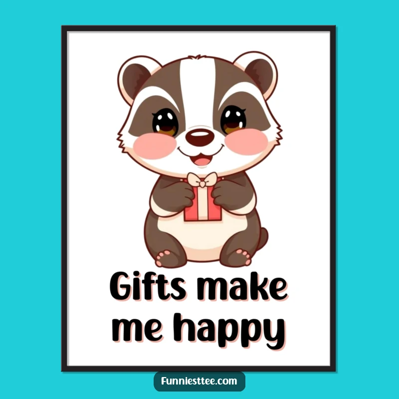 Funny Badger Gift Poster: Heartwarming Decor for Kind Souls