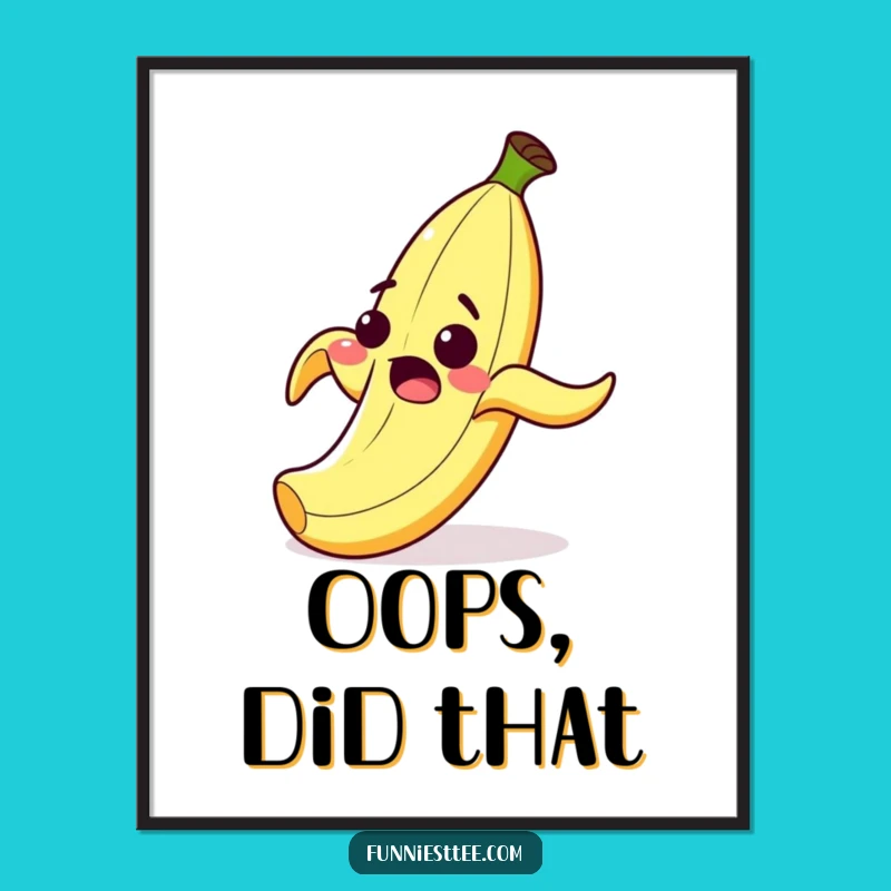 Funny Banana Peel Slip Poster: Hilarious Cartoon Art for Your Walls!