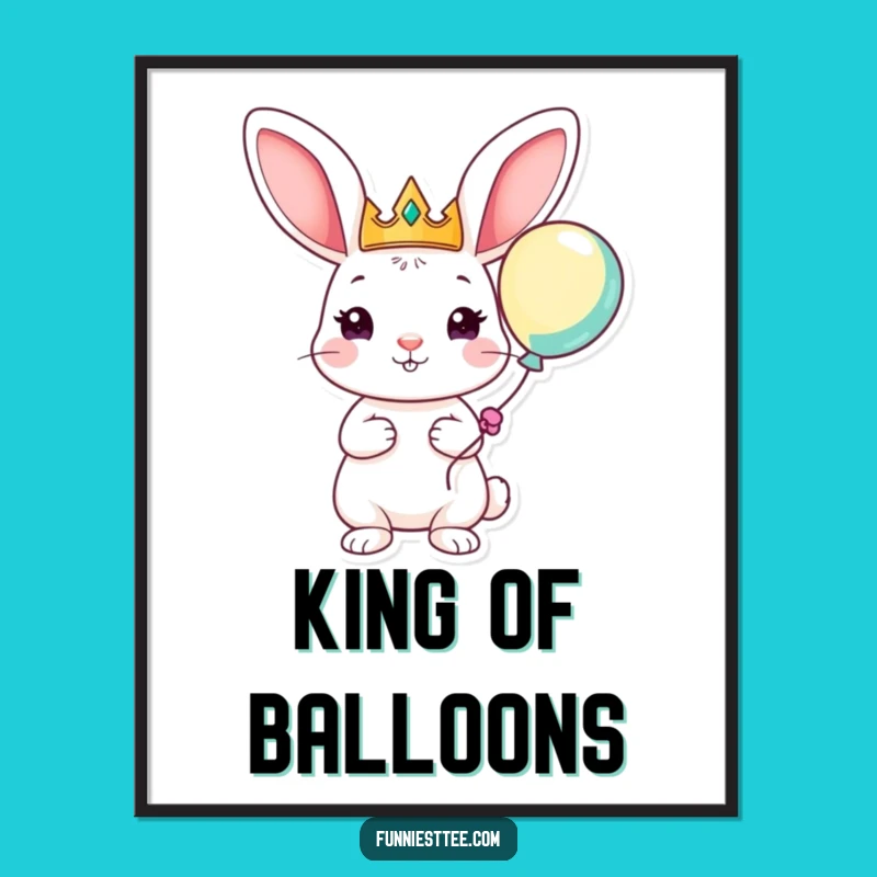 Funny Rabbit King Poster - Whimsical Royal Decor!