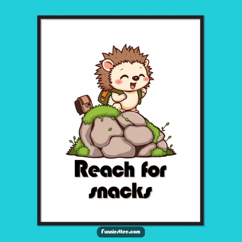 Funny Hedgehog Climbing Poster - Inspiring Wall Art for Adventurers
