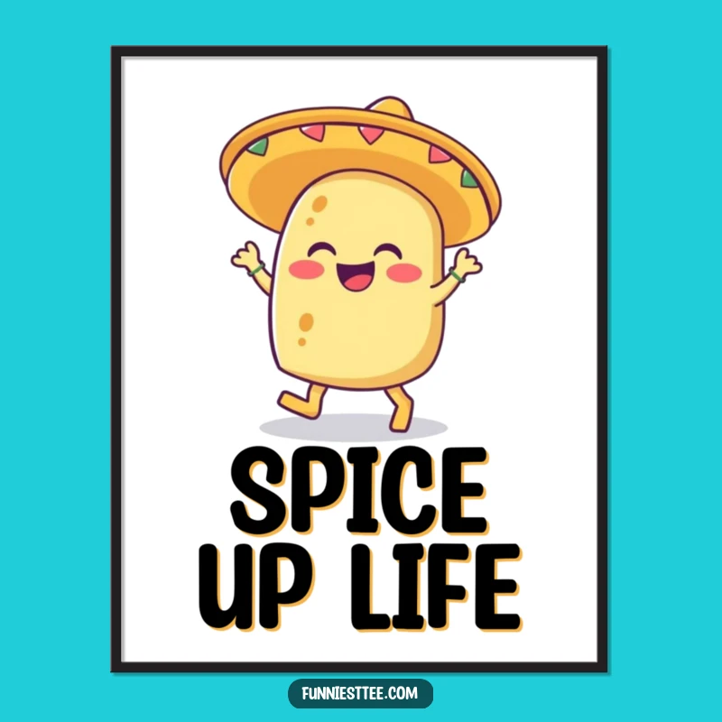 Funny Giggling Taco Poster: Vibrant Wall Art for a Festive & Humorous Atmosphere