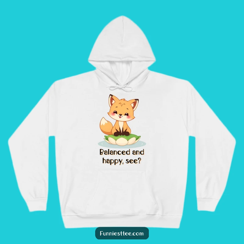Funny Fox Cub Lily Pad Hoodie - Cozy Fun for Nature Lovers