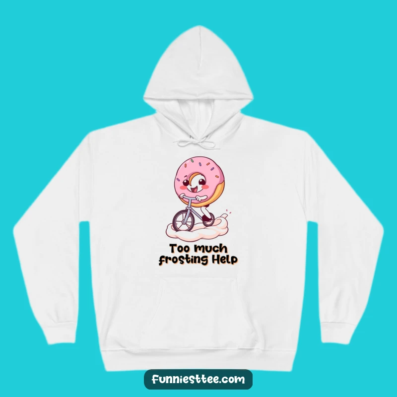 Cozy Funny Donut Unicycle Hoodie: Warm & Hilarious Frosting Swirl Wear - Great Funny Gift!