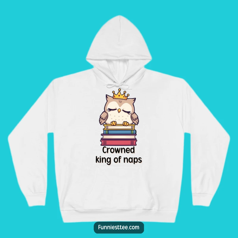 Funny Sleepy Owl Crown Hoodie - Warm & Hilarious Reading Comfort