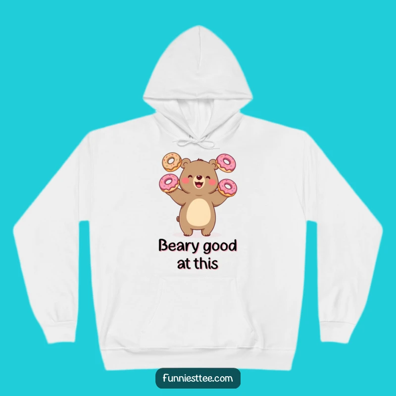 Funny Juggling Bear Donuts Hoodie: Cozy Up with Sweetness