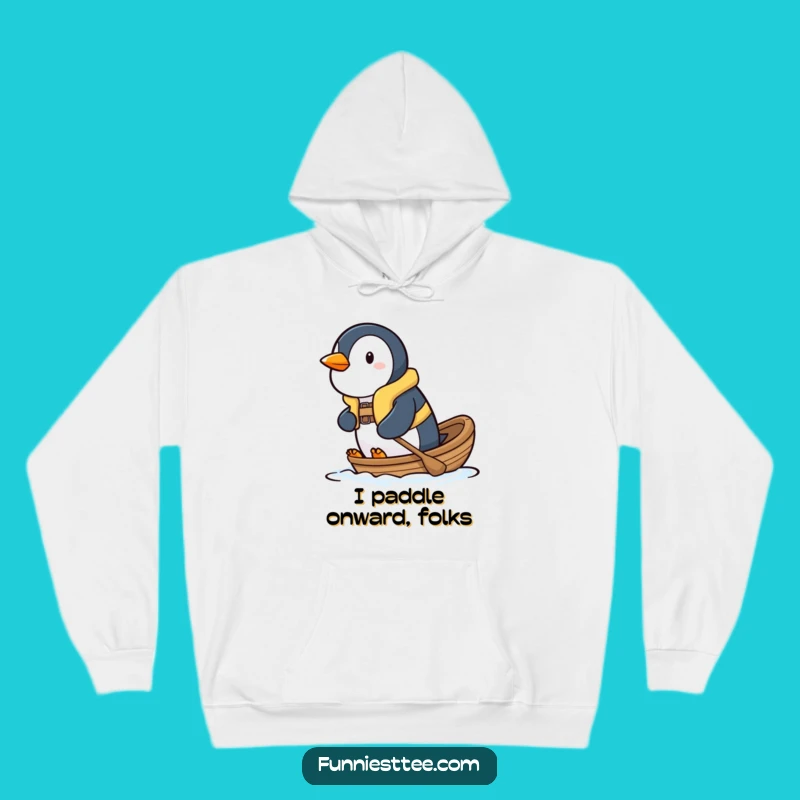 Funny Penguin Boat Hoodie - Cozy Determination for Cold Adventures