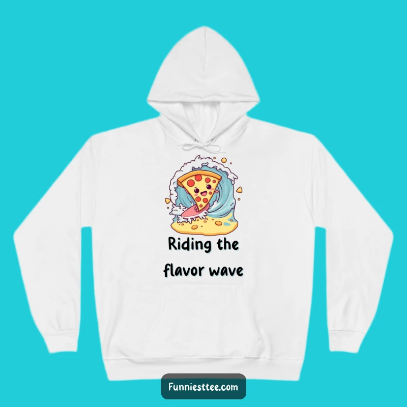 Funny Pizza Surf Hoodie: Stay Warm with Cheesy Wave Comfort
