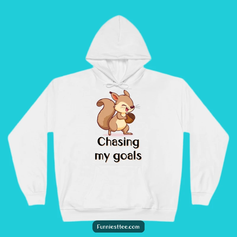 Funny Squirrel Tail Chase Hoodie - Cozy Determined Rodent Sweatshirt Gift