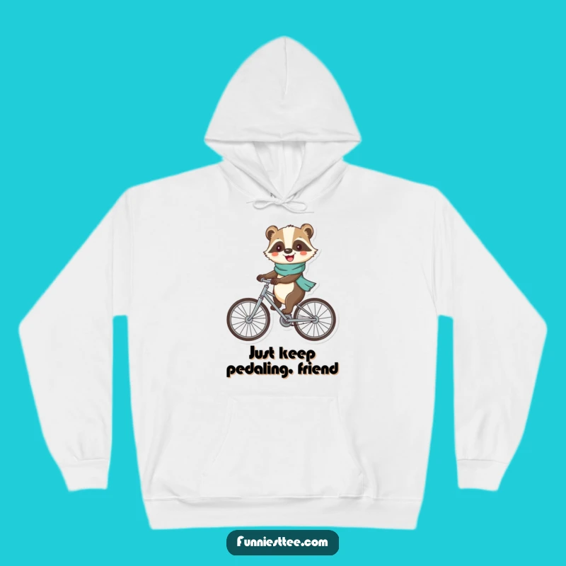 Funny Badger Bicycle Hoodie - Cozy & Cheerful Ride for Winter