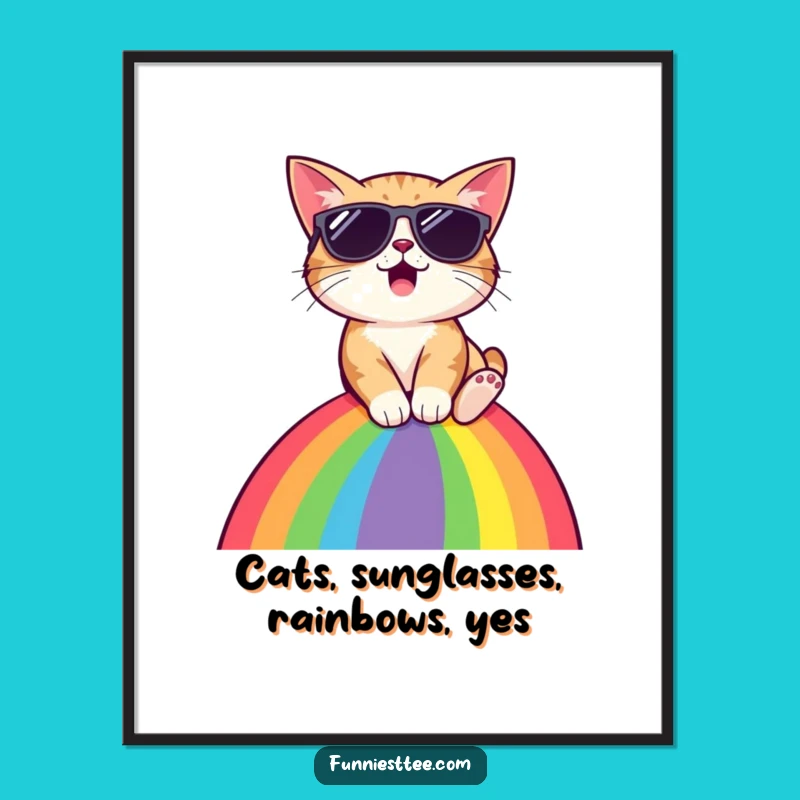 Free Printable Cat Rainbow Wall Art: Surprising Slide Downloadable Decor