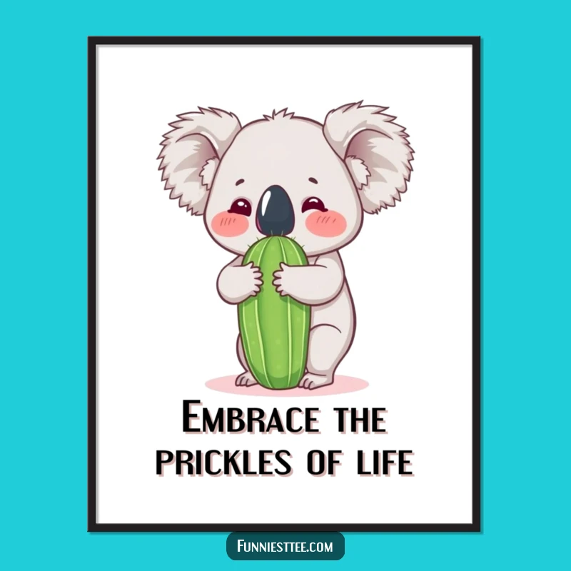 Free Printable Wall Art: Funny Koala Cactus Hug - Hilarious Downloadable Decor for Your Home!
