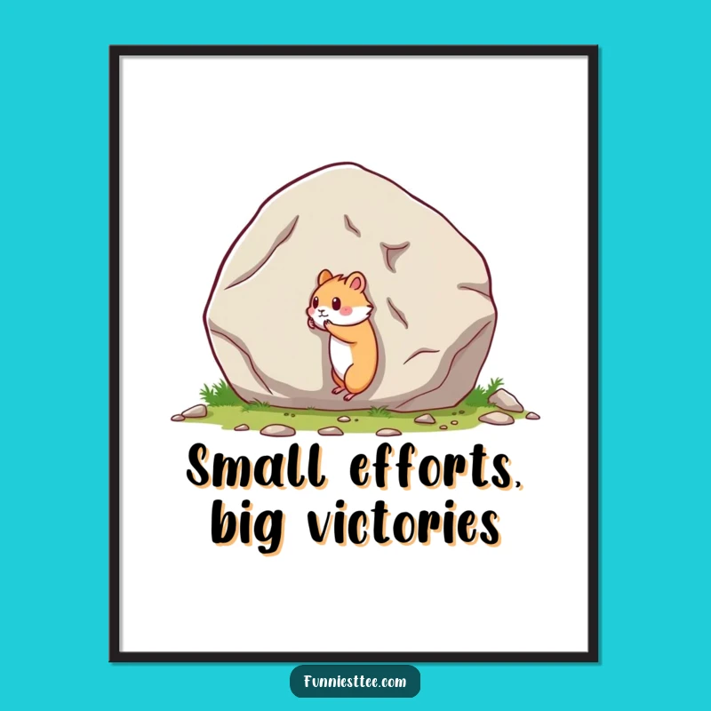 Free Printable Hamster vs Boulder Art: Funny Downloadable Decor for Your Home