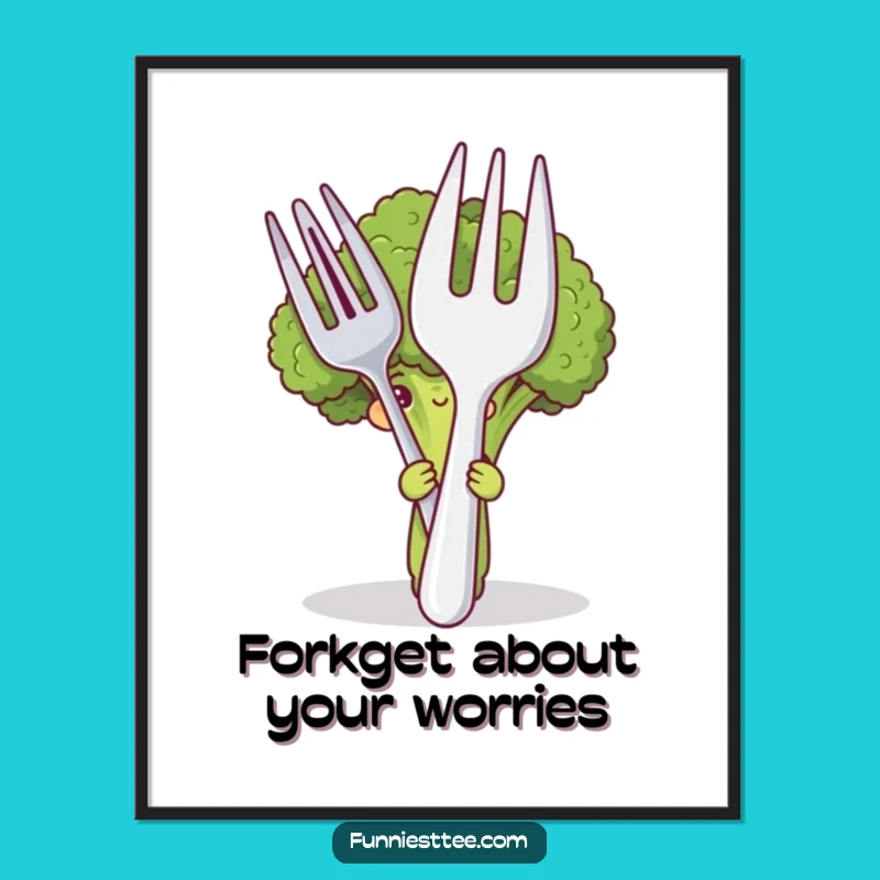 Funny Free Printable Wall Art: Shy Broccoli Hiding, Hilarious Downloadable Art For Your Home