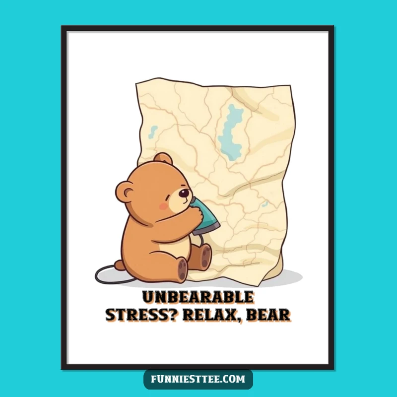 Funny Free Printable Wall Art: Sleepy Bear's Adventure Map - Quirky Downloadable Decor