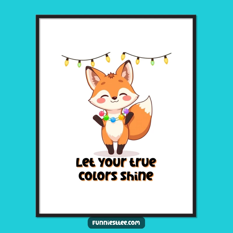Funny Free Printable Wall Art: Fox Dancing Lights Downloadable Decor