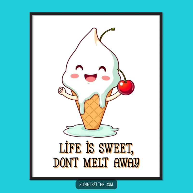 Free Printable Wall Art: Ice Cream High-Five Funny Downloadable Decor