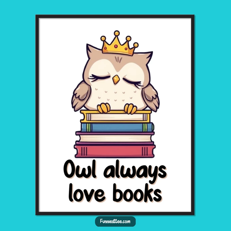 Free Printable Wall Art: Sleepy Owl Crown Funny Downloadable Decor