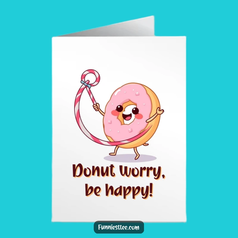 Free Printable Birthday Card: Funny Donut Hula Hoop - Hilarious Downloadable Gift