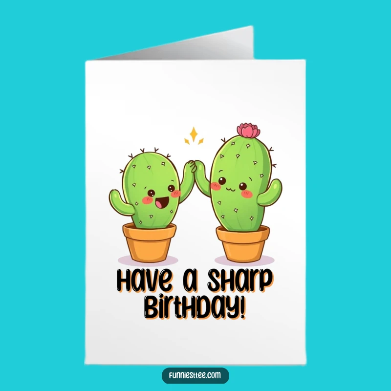 Free Printable Birthday Card: Prickly Cactus High-Five, Funny Downloadable Gift