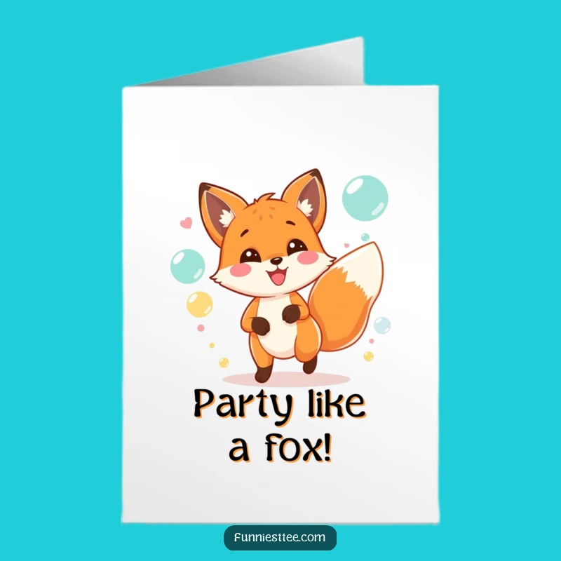 Free Printable Fox Birthday Card: Funny Downloadable Gift for Party Fun