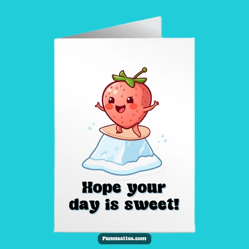 Free Printable Birthday Card: Strawberry Surf Fail - Funny Downloadable Gift