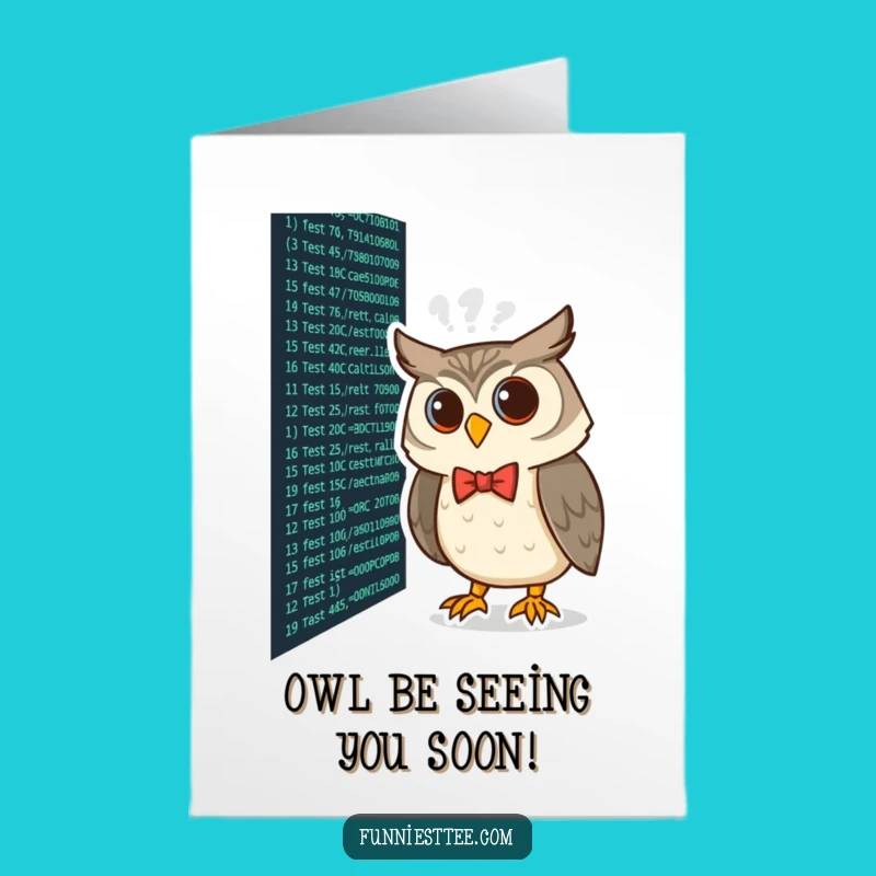 Free Printable Birthday Card: Wise Owl Coder, Funny Downloadable Gift for Techies