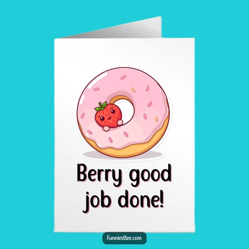Free Printable Congrats Card: Strawberry Donut Delight Digital Download