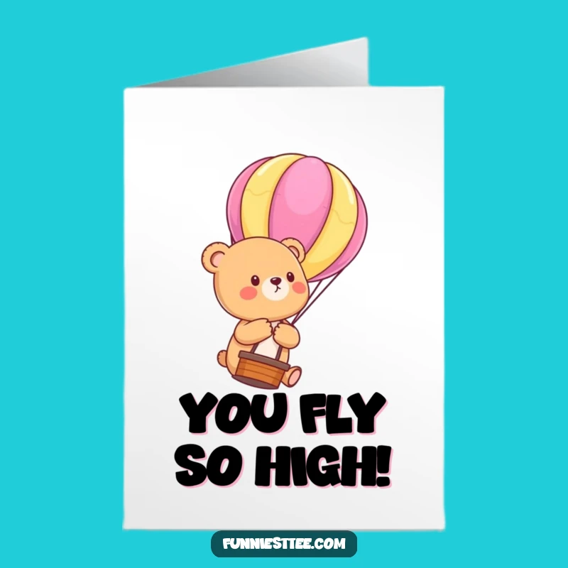Free Printable Congrats Card: Bear Cub Balloon, Uplifting Downloadable Gift