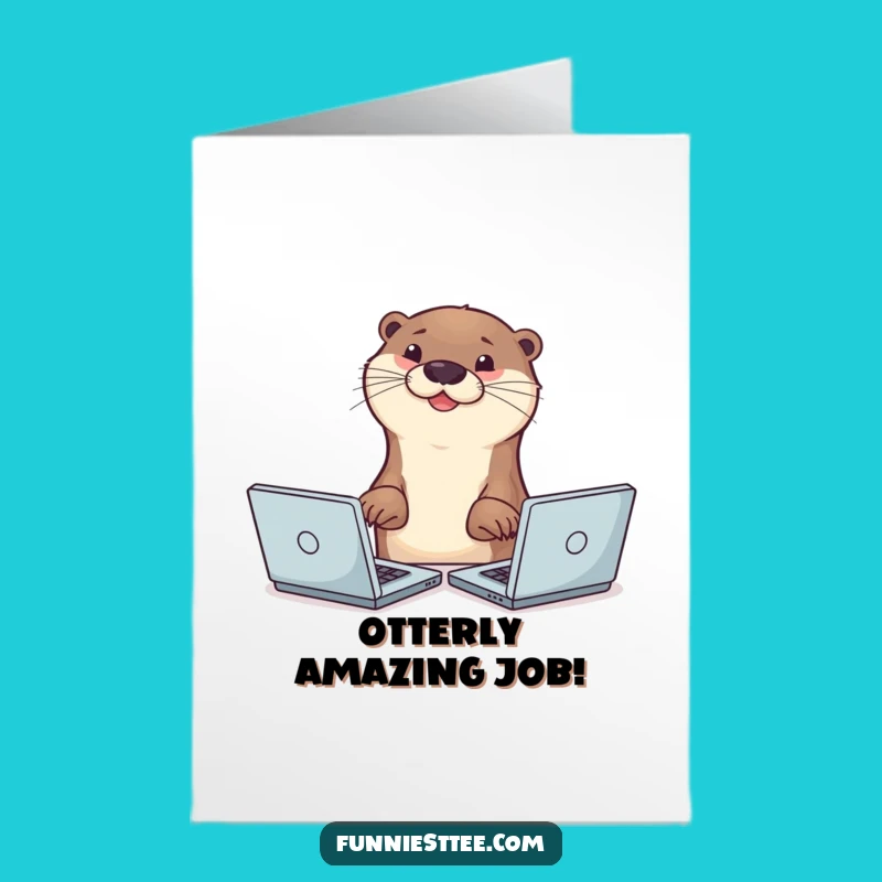Free Printable Congrats Card: Otter's Productivity, Humorous Downloadable Gift