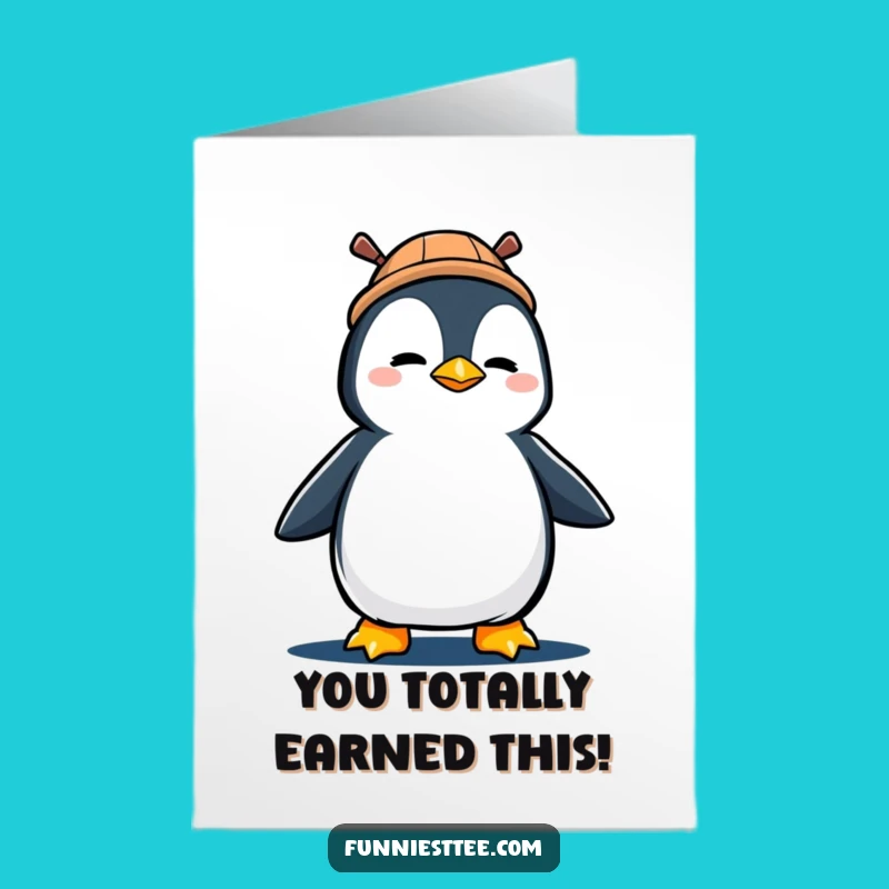 Free Printable Penguin Congrats Card: Funny Downloadable for Victorious Marchers