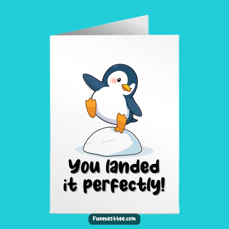 Free Printable Congrats Card: Penguin Oops - Downloadable Humorous Gift