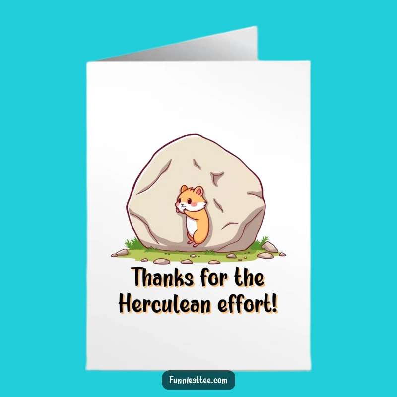 Free Printable Hamster Boulder Card: Funny Thank You Downloadable Gift for Everyone
