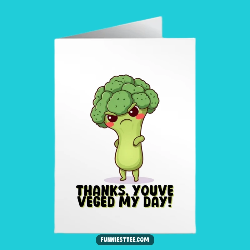 Free Printable Thank You Card: Broccoli Handstand Funny Gratitude