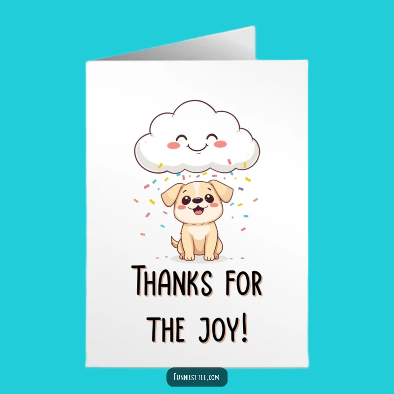 Free Printable Thank You Card: Confetti Cloud Doggy Surprise Download
