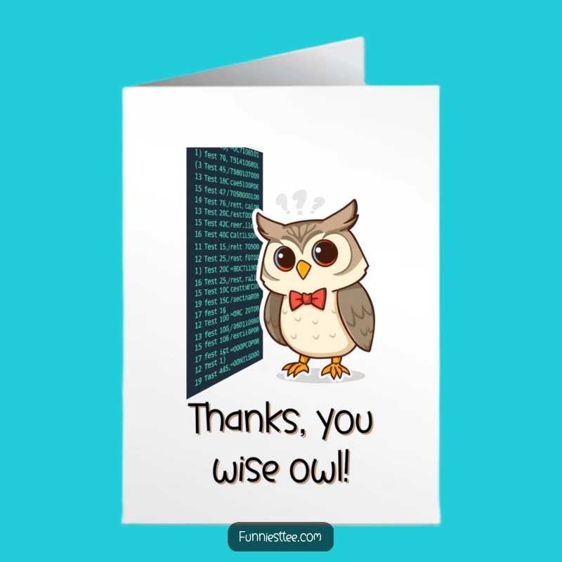 Free Printable Thank You Card: Owl's Insight, Funny Downloadable Gift for Appreciation