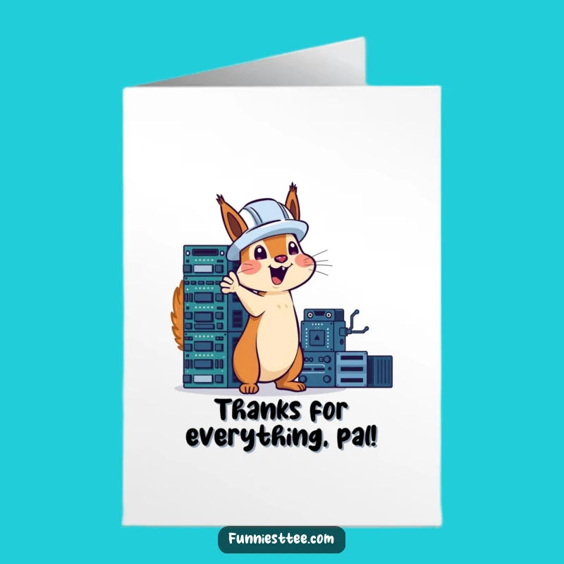Free Printable Thank You Card: Tech Squirrel Engineer, Funny Downloadable Gift