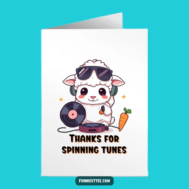 Free Printable Thank You: DJ Sheep Gratitude Downloadable Gift