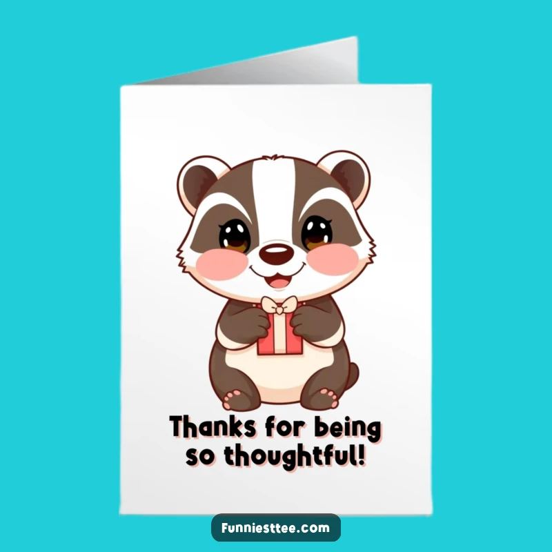 Free Printable Badger Thank You Card - Funny Downloadable Appreciation Gift