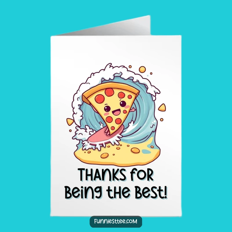 Free Printable Pizza Surfing Thank You Card - Funny Downloadable Gift