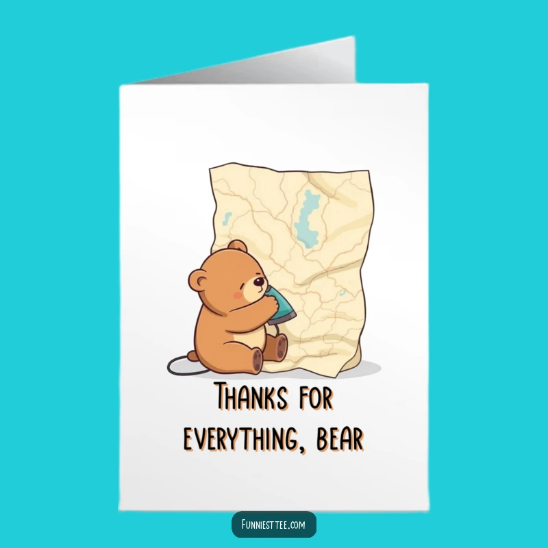 Free Printable Thank You Card: Bear's Journey - Funny Downloadable Gift