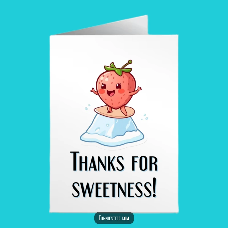 Free Printable Thank You Card: Strawberry Surf Trip - Funny Downloadable Gift