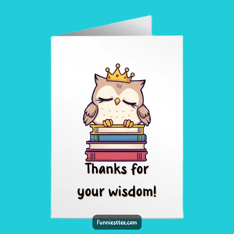 Free Printable Thank You Card: Sleepy Owl Crown Funny Gratitude