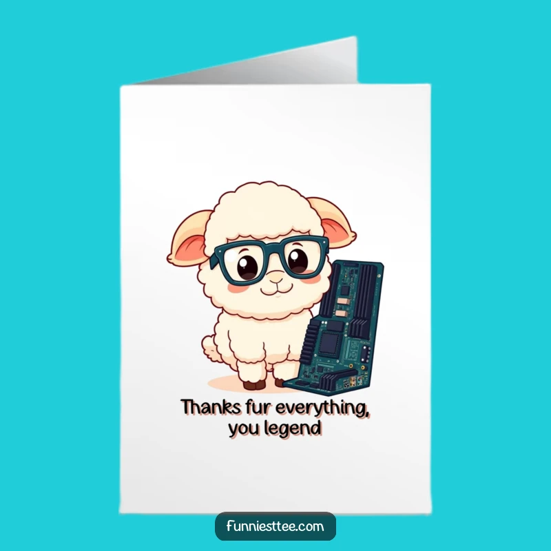 Free Printable Sheep Thank You Card: Tech Help, Downloadable Gift of Gratitude