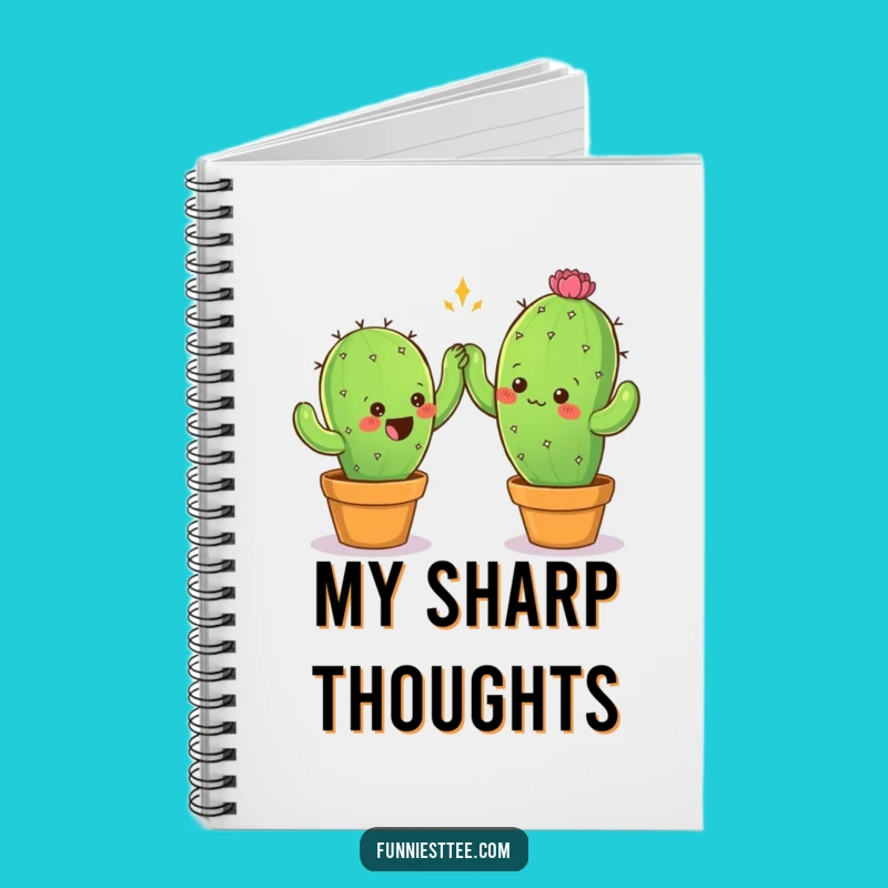 Funny Cactus High-Five Notebook - Journal Prickly Encounters, Humorous Gift