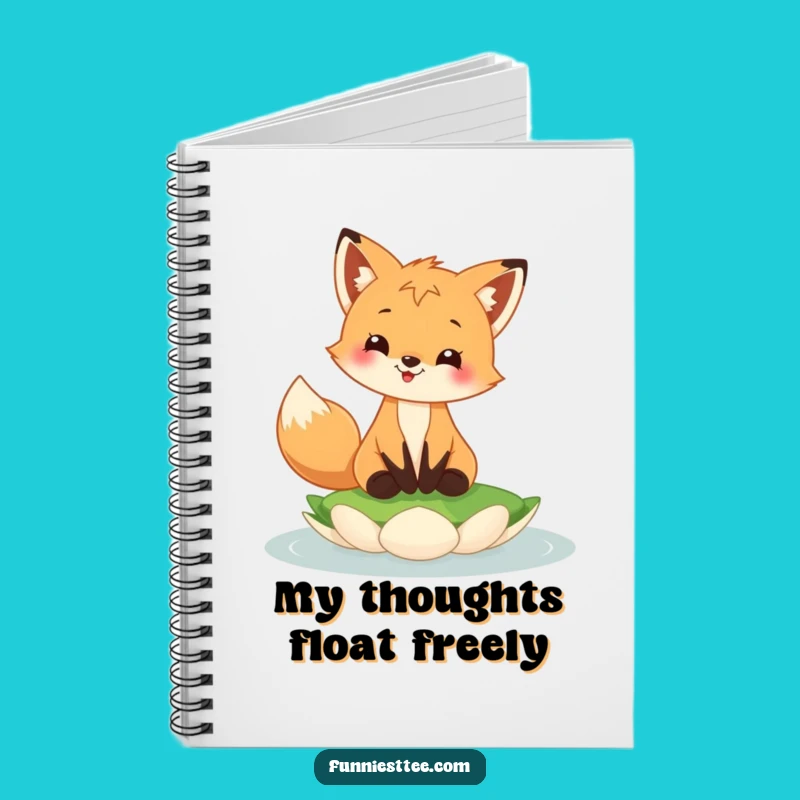 Funny Fox Cub Lily Pad Notebook - Journal Your Happy Thoughts