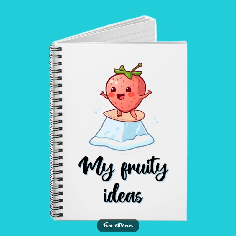 Funny Strawberry Surf Notebook: Cheerful Ice Cube Journal Funny Gift