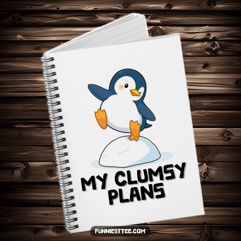 Funny Penguin Trip Notebook: A penguin dramatically trips over a single icy pebble, perfect for notes and dramatic thoughts.